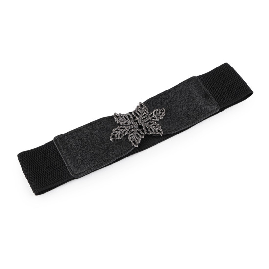 Gürtel für damen mit metallschnalle elastisch, breite 6 cm - Schwarz (1 Stück) Gürtel für damen mit metallschnalle elastisch, breite 6 cm - Schwarz (1 Stück)