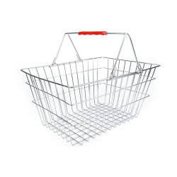 Metal shopping basket - Nickel (1 Piece)