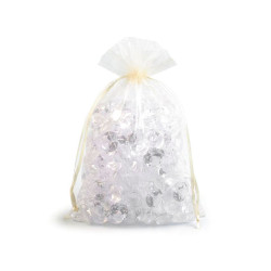 Woreczek podarunkowy 17x23 cm organza - Kremowyjasny (10 Sztuki)