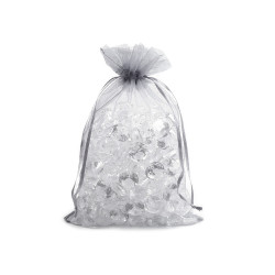Woreczek podarunkowy 17x23 cm organza - Srebrny (10 Sztuki)