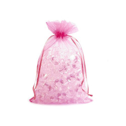 Woreczek podarunkowy 17x23 cm organza - Różowy jasny ost (10 Sztuki)