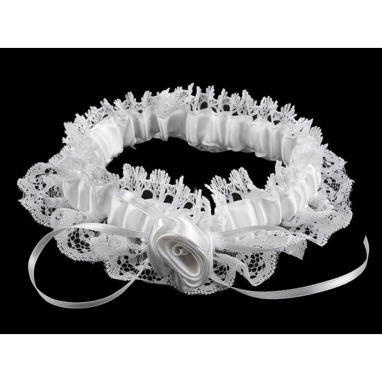 Ślubna podwiązka koronkowa - White (1 Sztuka) Ślubna podwiązka koronkowa - White (1 Sztuka)