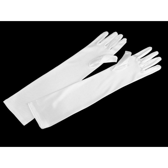 Długie rękawiczki wizytowe satynowe - White (1 Para) Długie rękawiczki wizytowe satynowe - White (1 Para)