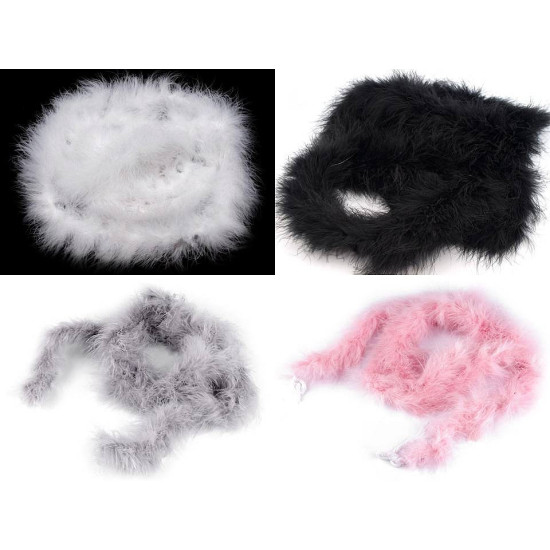 Feather boa 25 g length 2m - Black (1 Piece) Feather boa 25 g length 2m - Black (1 Piece)