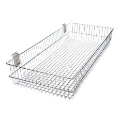 Koszyk metalowy 40x90 cm do zawieszenia - Srebrny (1 Sztuka)