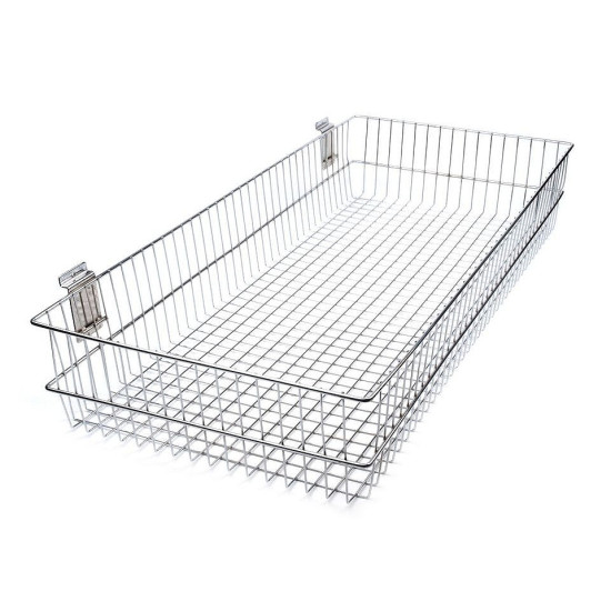 Koszyk metalowy 40x90 cm do zawieszenia - Srebrny (10 Sztuki) Koszyk metalowy 40x90 cm do zawieszenia - Srebrny (10 Sztuki)