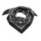 Cotton scarf 70x70 cm cashmere pattern - Black (1 Piece)