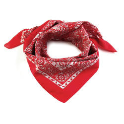 Cotton scarf 70x70 cm cashmere pattern - Light red (1 Piece)