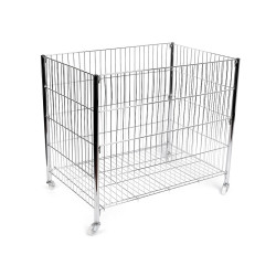Kosz metalowy 60x80x90 cm - Srebrny ciemn (1 Sztuka)