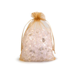 Woreczek podarunkowy 14x21 cm organza - Złoty jasny (10 Sztuki)