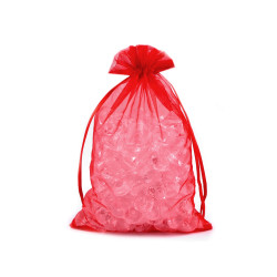 Woreczek podarunkowy 14x21 cm organza - Czerwony (10 Sztuki)