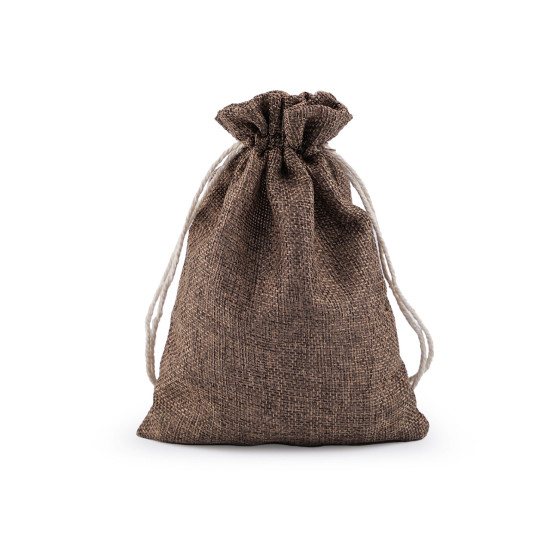 Drawstring pouch bag 12.5x17.5 cm imitation jute 2nd quality - Medium brown (50 Pieces) Drawstring pouch bag 12.5x17.5 cm imitation jute 2nd quality - Medium brown (50 Pieces)