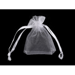 Bolsa de regalo de organza 4,5x7 cm - Blanco (10 Piezas)