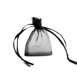 Bolsa de regalo de organza 4,5x7 cm - Negro (10 Piezas)