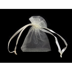 Bolsa de regalo de organza 4,5x7 cm - Crema más claro (10 Piezas)