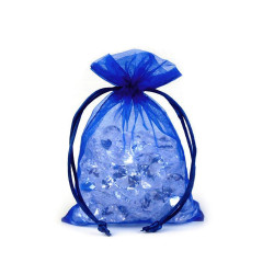 Woreczek podarunkowy 10x15 cm organza - Niebieski kobaltowy (10 Sztuki)