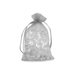 Woreczek podarunkowy 10x15 cm organza - Srebrny (10 Sztuki)
