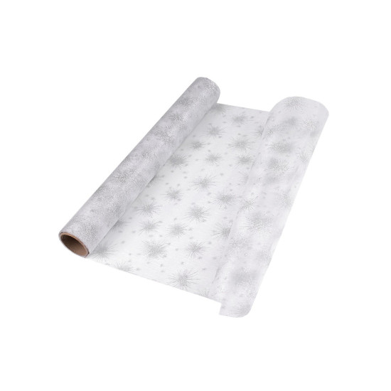 Organza świąteczna z brokatem szerokość 36 cm - White (1 Metr) Organza świąteczna z brokatem szerokość 36 cm - White (1 Metr)