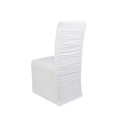 Stretch chair cover - pleated - White (1 Piece)