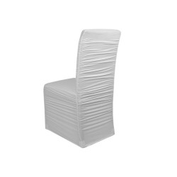 Stretch chair cover - pleated - Very light grey (1 Piece)