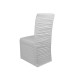Stretch chair cover - pleated - White (4 Pieces)