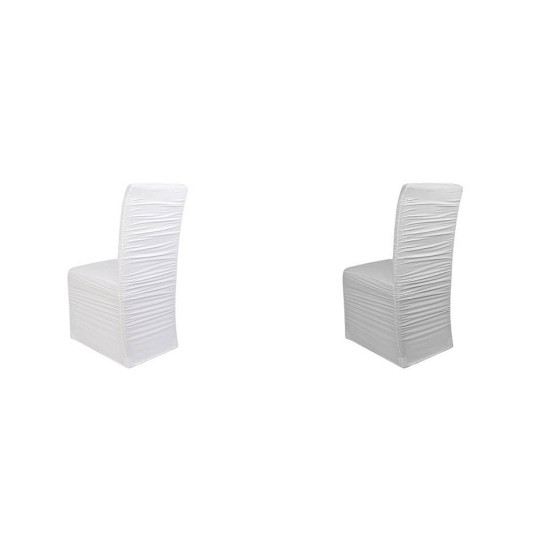 Stretch chair cover - pleated - White (4 Pieces)