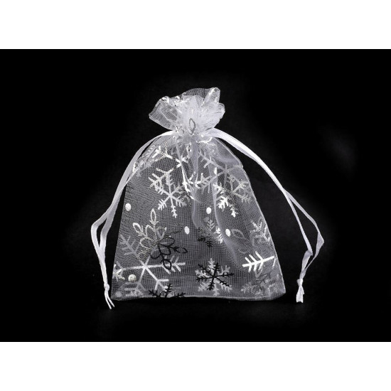 Christmas gift bag snowflakes 9x12 cm organza - Cream lightest (100 Pieces) Christmas gift bag snowflakes 9x12 cm organza - Cream lightest (100 Pieces)
