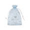 Christmas gift bag snowflakes 13x18 cm organza - Blue ice (10 Pieces)