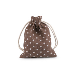 Geschenkbeutel 10 x 13 cm leinen mit punkten - Braun (1 Stück)