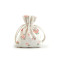Sac cadeau à fleurs en coton, 10 x 12 cm - Écru lumineux (10 Pièces)