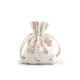 Cotton string gift bag with flowers 10x12 cm - Ecru light (10 Pieces) Cotton string gift bag with flowers 10x12 cm - Ecru light (10 Pieces)