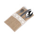 Etui jutowe na sztućce z koronką 11x20 cm - Płowy naturalny (40 Sztuki) Etui jutowe na sztućce z koronką 11x20 cm - Płowy naturalny (40 Sztuki)