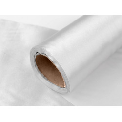 Satyna jednostronna / wstążka szerokość 14 cm - Srebrny (72 Metry)