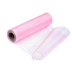 Organza szerokość 21 cm - Różowy dziecięcy (9 Metry)