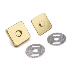 Zapięcie magnetyczne 18x18mm kwadrat - Złoty (100 Zestawy)