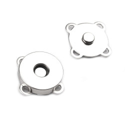 Zapięcie magnetyczne do przyszycia ø18 mm - Nikiel (100 Zestawy)