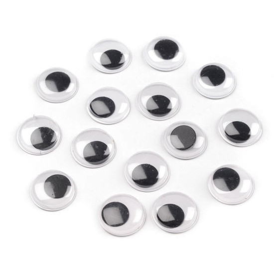 Wiggle eyes self-adhesive ø15 mm - As pictured (2000 Pieces)