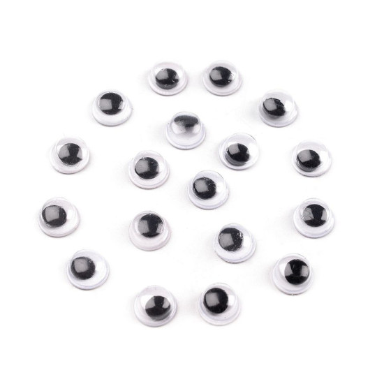 Wiggle eyes self-adhesive ø6 mm - As pictured (50 Pieces)