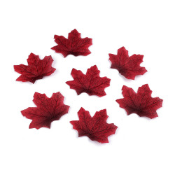 Decorative artificial maple leaves 8x8 cm - Dark red (100 Pieces)