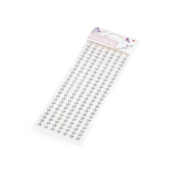 Self adhesive rhinestone crystal star stickers ø10 mm - Medium silver (1 Card)