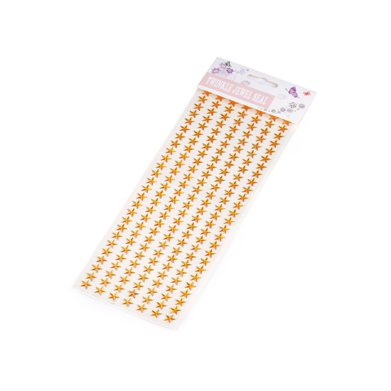 Self adhesive rhinestone crystal star stickers ø10 mm - Medium silver (1 Card) Self adhesive rhinestone crystal star stickers ø10 mm - Medium silver (1 Card)