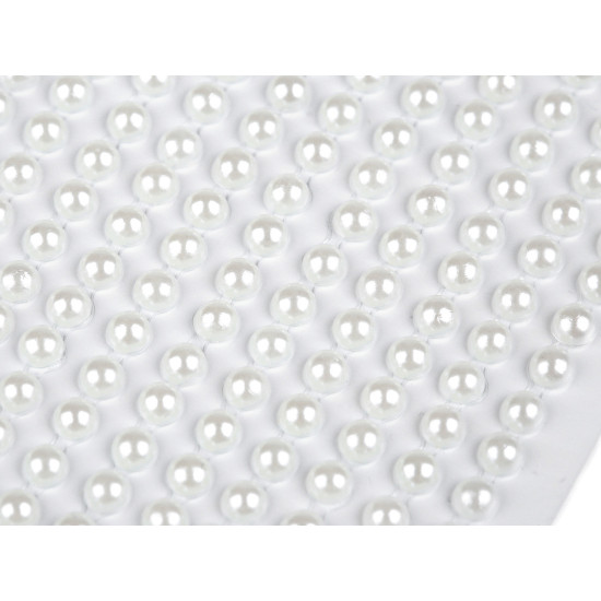 Self-adhesive imitation pearls ø4 mm - White milk (1 Card) Self-adhesive imitation pearls ø4 mm - White milk (1 Card)