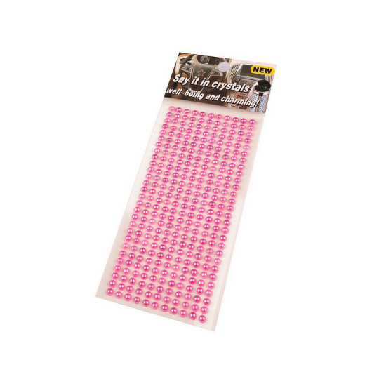 Self-adhesive imitation pearls ø4 mm - White milk (1 Card) Self-adhesive imitation pearls ø4 mm - White milk (1 Card)