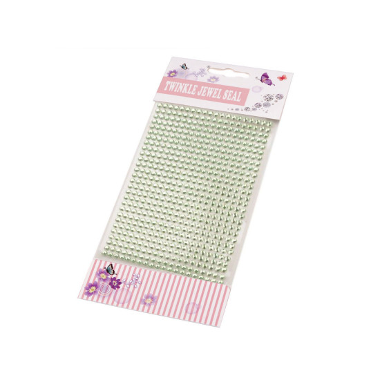 Self adhesive rhinestone crystal stickers ø4 mm - Dark green (1 Card) Self adhesive rhinestone crystal stickers ø4 mm - Dark green (1 Card)