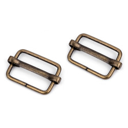 Adjustable slide buckle width 20 mm for webbing - Vintage brass (10 Pieces)
