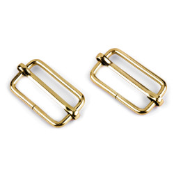Adjustable slide buckle width 25 mm for webbing - Gold classic (10 Pieces)