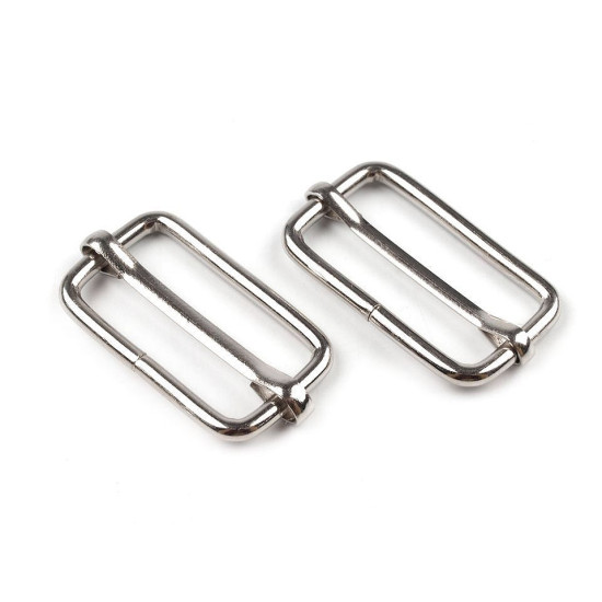 Adjustable slide buckle width 25 mm for webbing - Nickel (300 Pieces) Adjustable slide buckle width 25 mm for webbing - Nickel (300 Pieces)