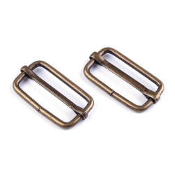 Adjustable slide buckle width 25 mm for webbing - Vintage brass (10 Pieces)