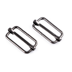 Adjustable slide buckle width 25 mm for webbing - Black nickel (10 Pieces)