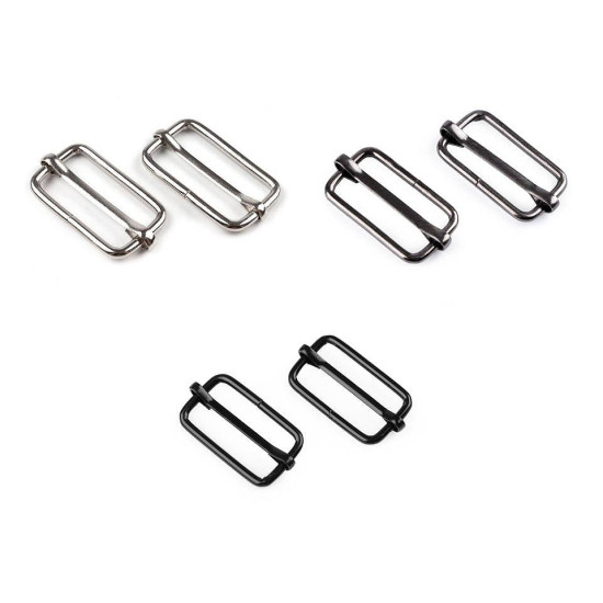 Adjustable slide buckle width 25 mm for webbing - Nickel (300 Pieces) Adjustable slide buckle width 25 mm for webbing - Nickel (300 Pieces)